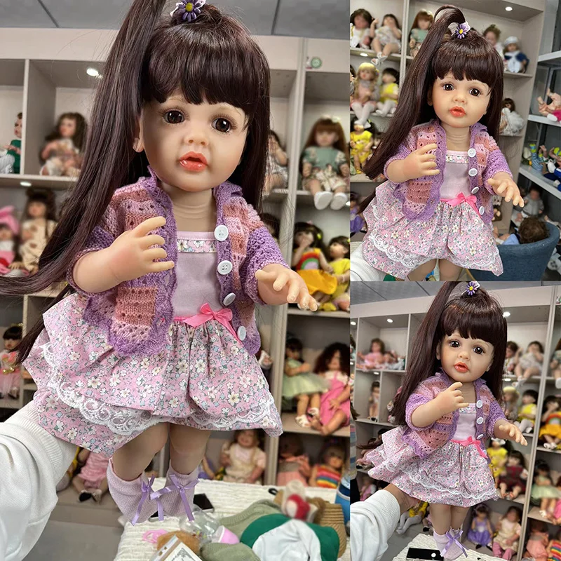 22 Inch about 55 CM Betty Silicone Body Fidget Reborn Dolls Lifelike Newborn Baby Doll Kids For Children's Day Gift Toy