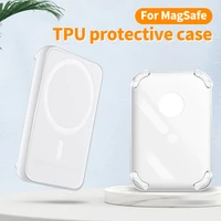 soft tpu transparent cover for apple iphone megsafe magnetic for megsafe wireless charger battery pack clear protective case