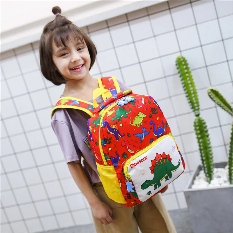 3-6 Years Old Girls Boys Dinosaur Cartoon School Bags New Children Cute Fashion Nylon Backpacks for Travel Kids Small Bag Hot