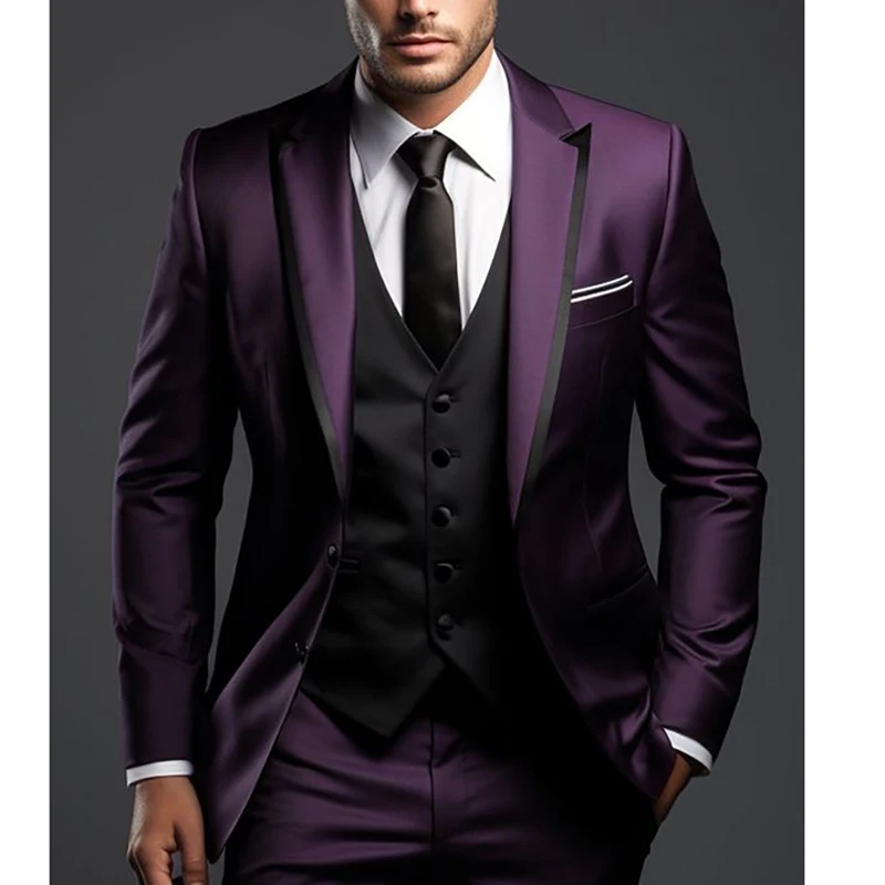 Роскошные мужские костюмы Slim Fit с остроконечными лацканами Мужская одежда