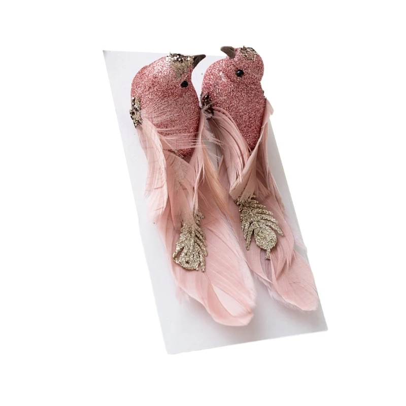 Упаковка из 2 декоративных пернатых птиц пара подвесное украшение для украшения