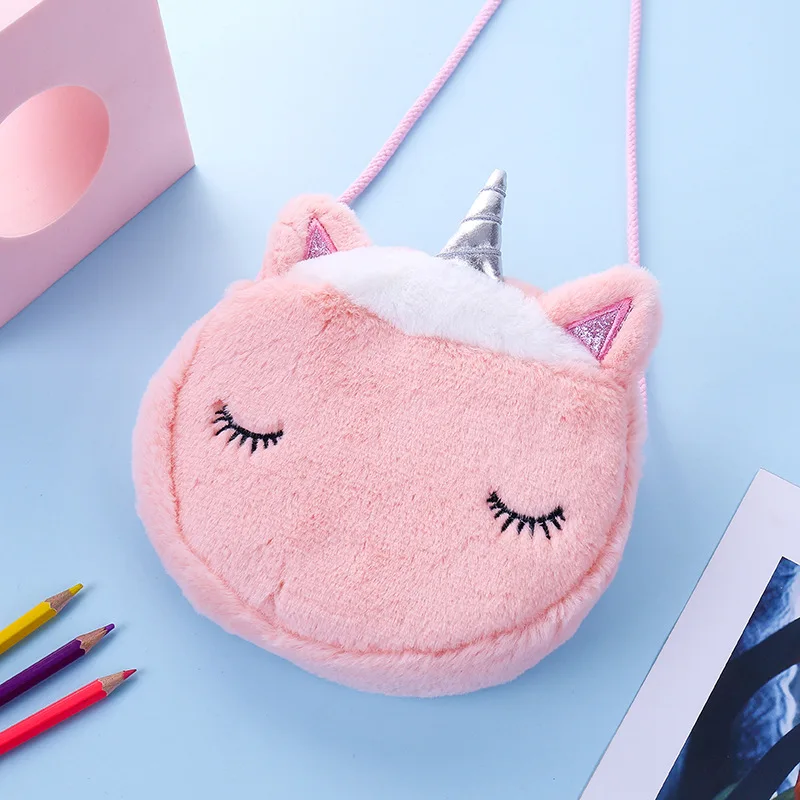 Fashion Children Girls Shoulder Bag Cute Coin Wallet Unicorn Animals Messenger Bag Women's Keys Coin Purse Princess Mini Handbag