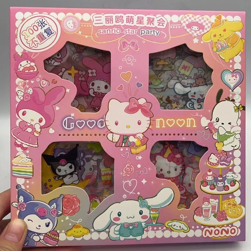 Набор наклеек Miniso Cinnamoroll Kuromi 100 не повторяющийся портативный аккаунт