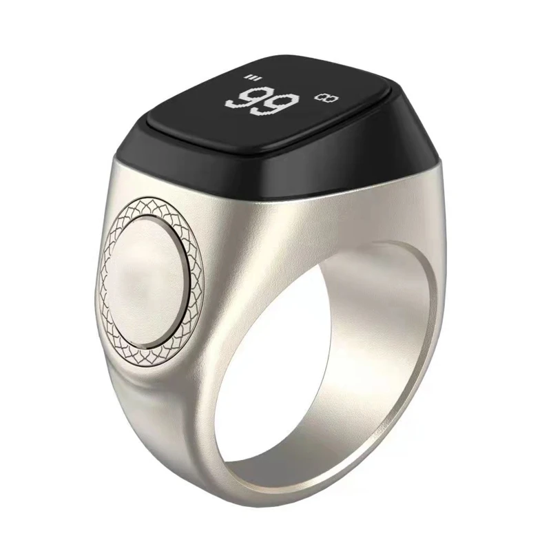 

Electronic Smart Tally Counter Ring for Muslims Digital Tasbeeh 5 Prayer Time Reminder Bluetooth-compatible Waterproof K5DB