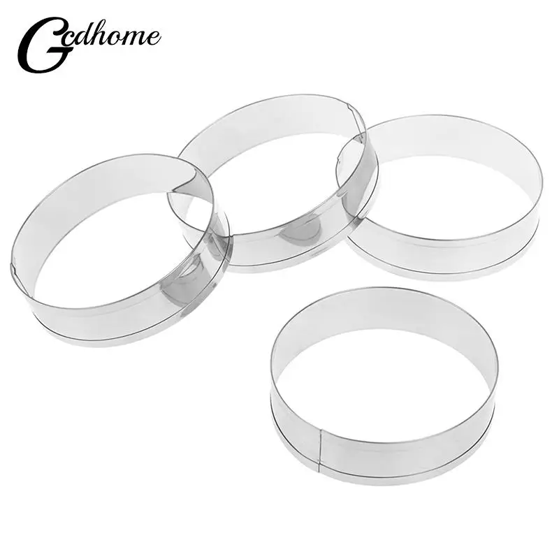 4 Pcs/set  Stainless Steel English Muffin Rings Egg Pancake Biscuit Crumpet Cutter French Dessert Tray Baking Decorating Tools