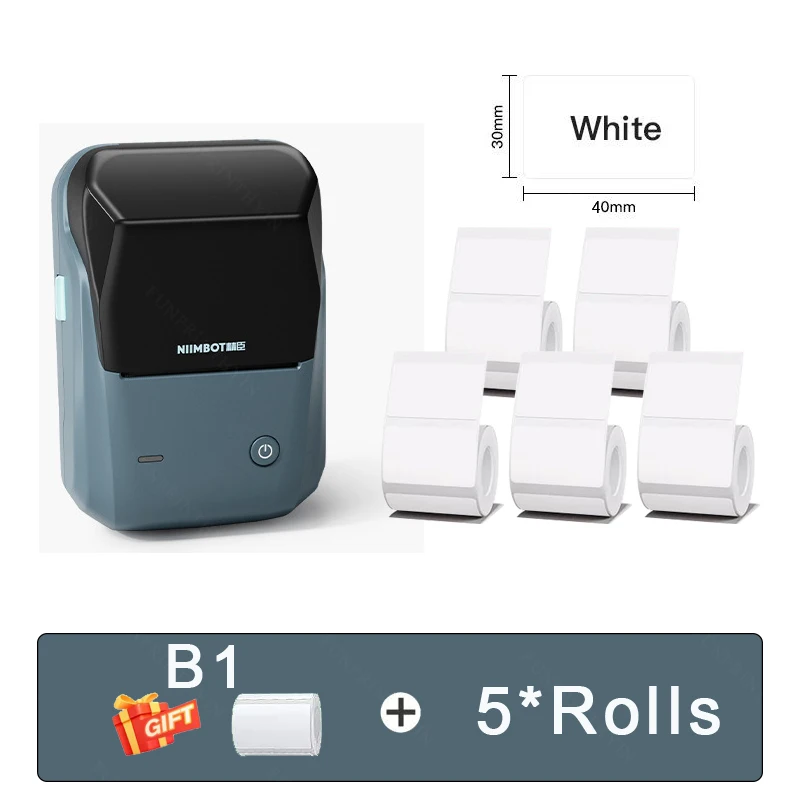 Niimbot B1 Label Maker Portable Handheld Thermal Printer Mini Barcode QR Code Sticker 20-50mm Paper Rolls Maker Cable Tag