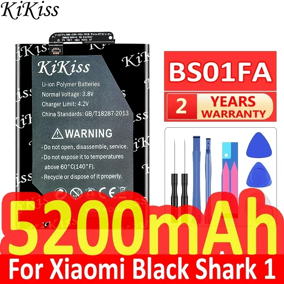 Аккумулятор KiKiss BS01FA 5200 мАч для Xiaomi Black Shark 1 Shark1/Black Dual SIM TD-LTE/SKR-A0 AWM-A0