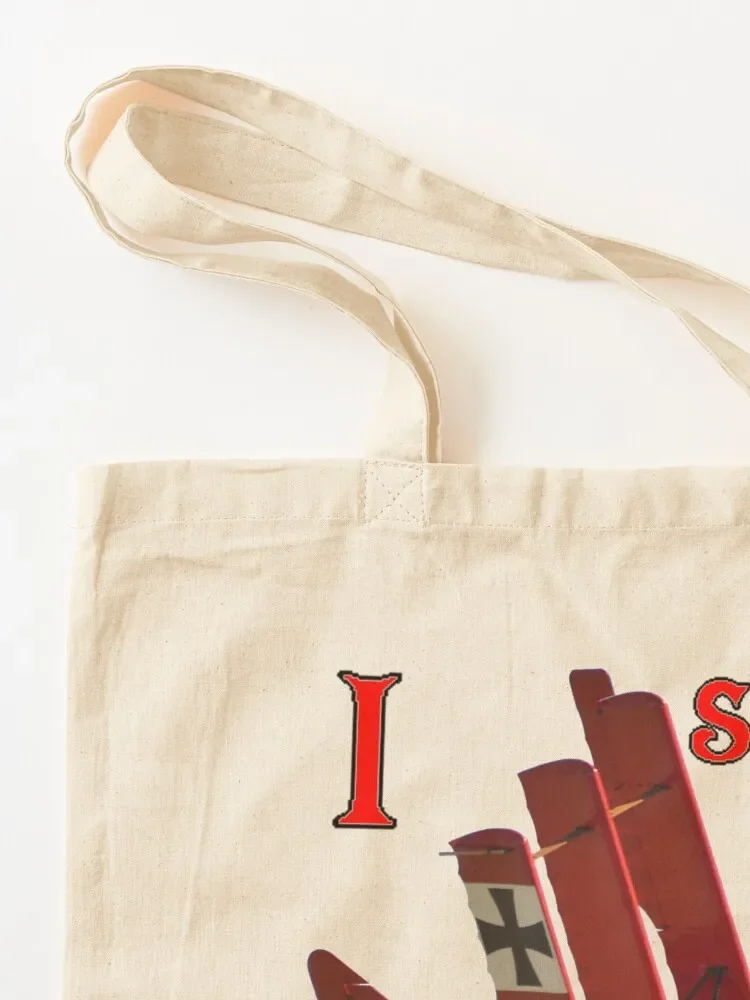 I See Red-Fokker Triplane Red Baron Design Большая сумка Холщовая через плечо Сумка для покупок