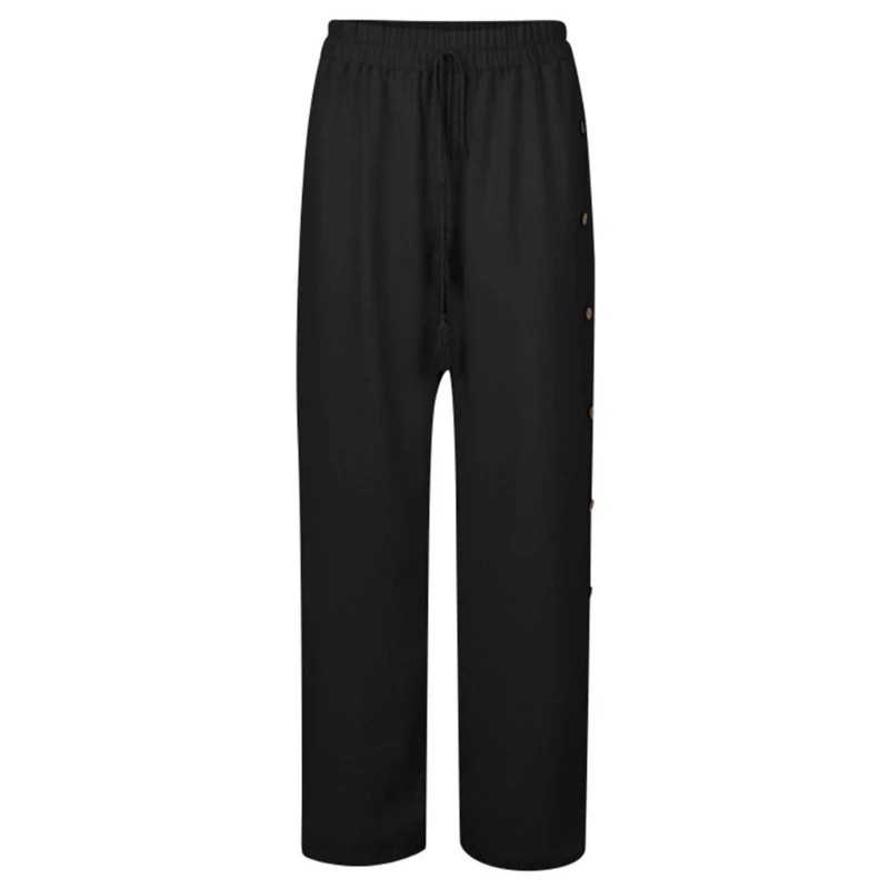 

Womens Drawstring Pants High Waist Wide Leg Pants Cotton Linen Trousers Summer