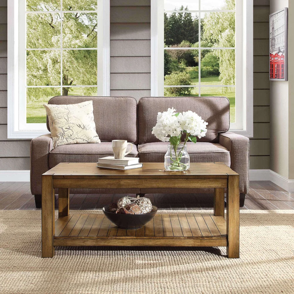 

Better Homes & Gardens Bryant Solid Wood Coffee Table, Rustic Maple Brown Finish furniture living room