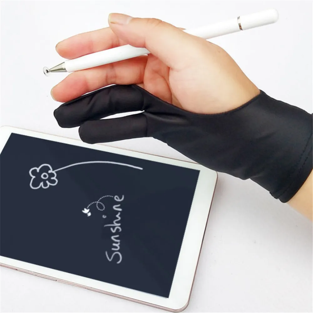 

Anti-pollution Black 2-finger Glove, Artist Drawing Glove for Any Graphic Table, Both Right Handed and Left Handed Drawing Glove