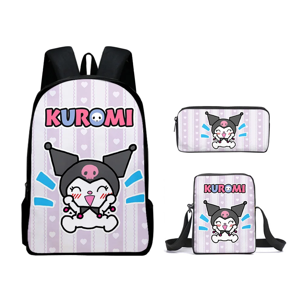 

Hip Hop Fashion Kulomi 3D Print 3pcs/Set pupil School Bags Laptop Daypack Backpack Inclined shoulder bag Pencil Case