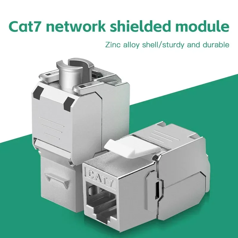 CAT6A CAT7 RJ45 Keystone экранированный слот FTP цинковый сплав модульный соединитель