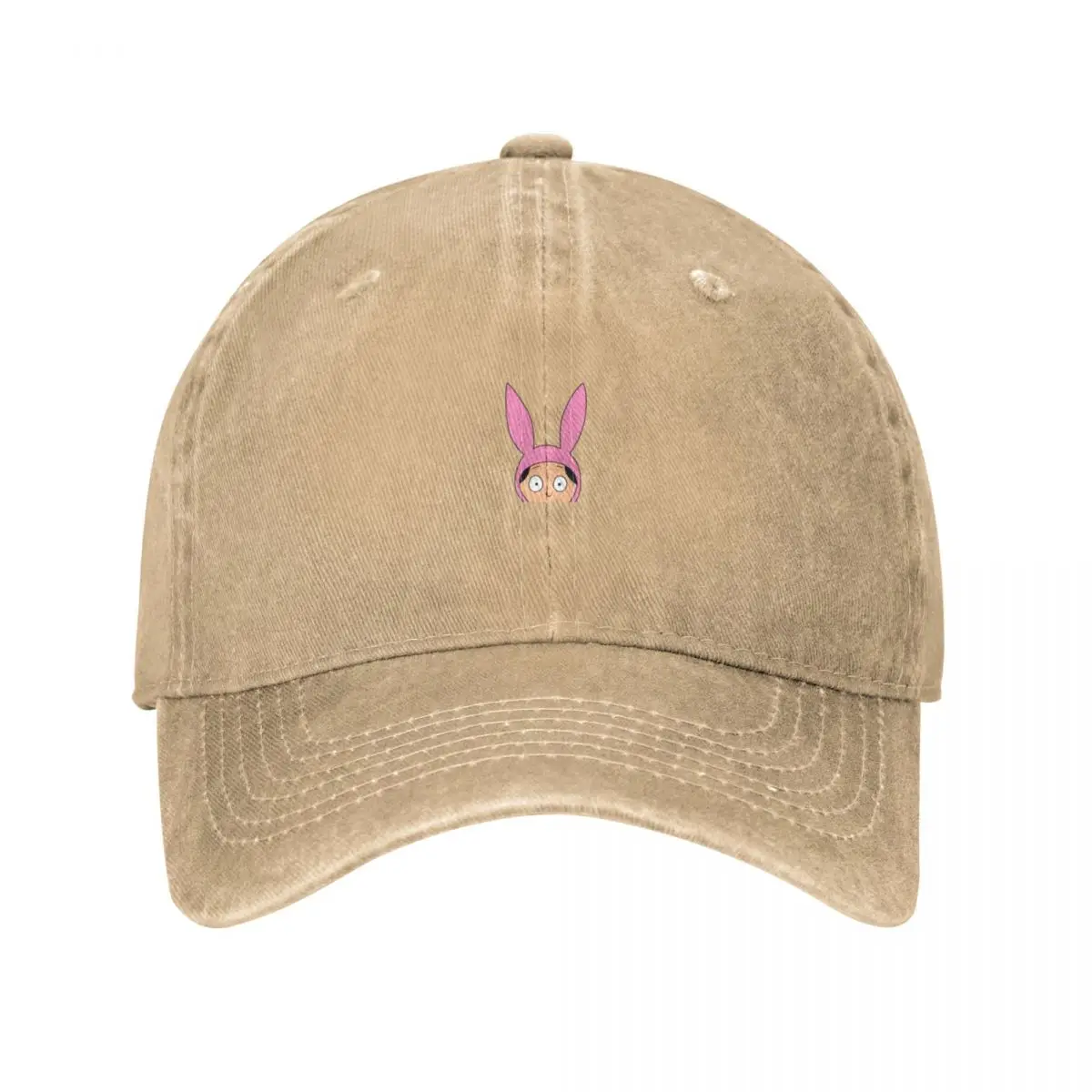 

Pink Rabbit Ear Customizable Printed Cowboy Baseball Cap Unisex Adjustable Buckle Baseball Cap for Casual Camping Trips and More