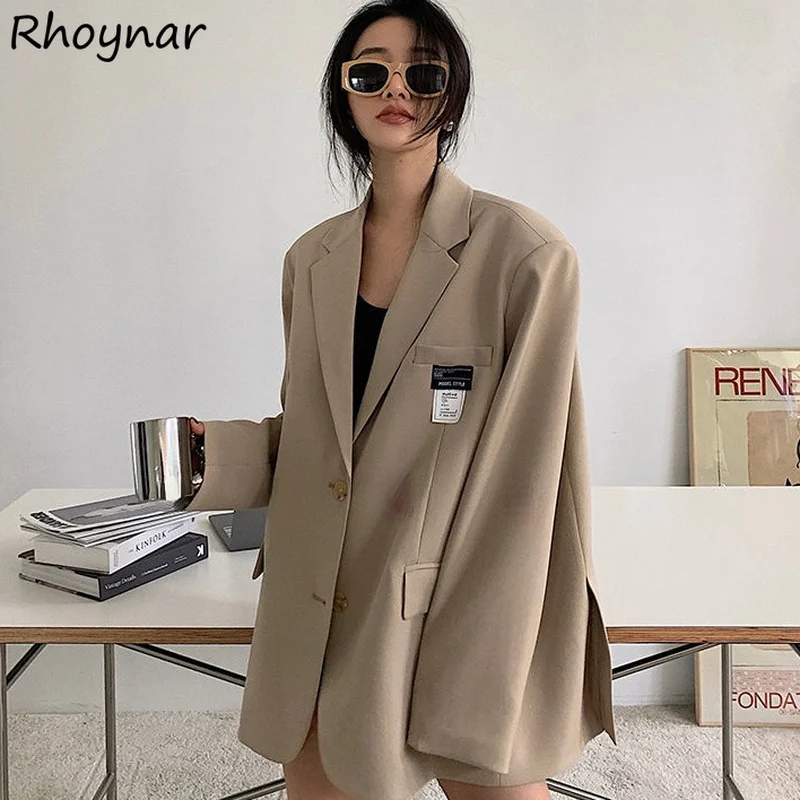 Blazers Women 2021 Spring Autumn Korean Style Elegant Soft Leisure Single Breasted All-match Solid Female Trendy Simple Office