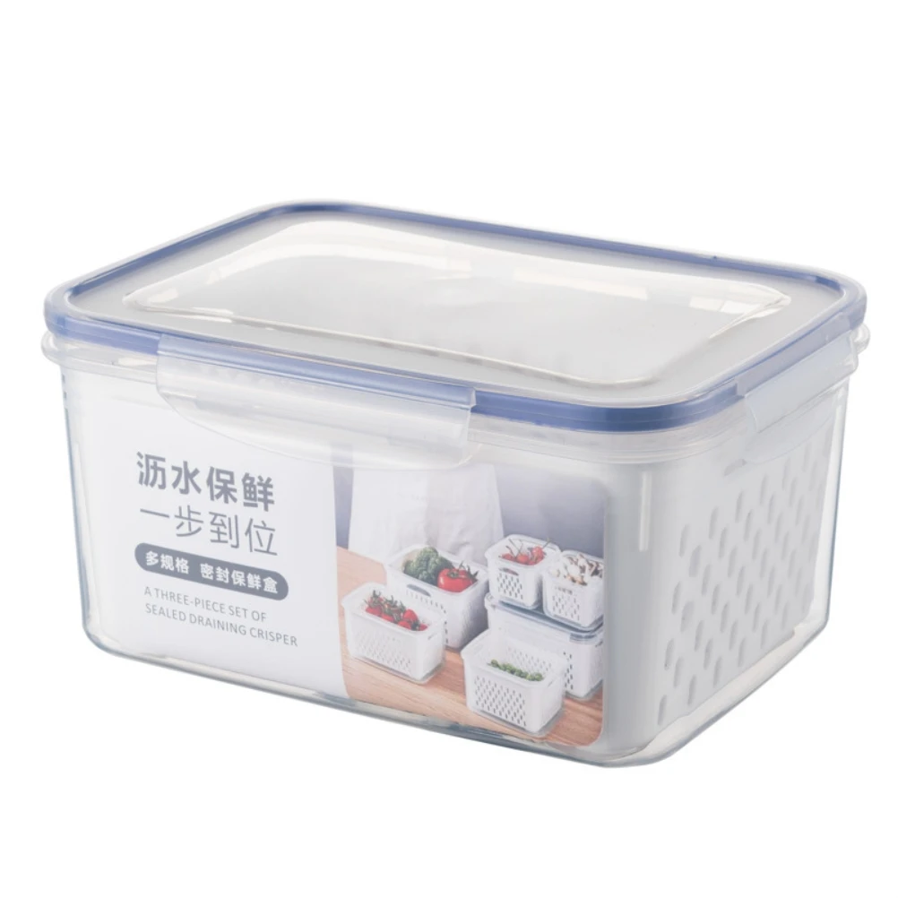 

1Pc/3Pcs Fridge Produce Saver Containers w/ Lid & Colander
