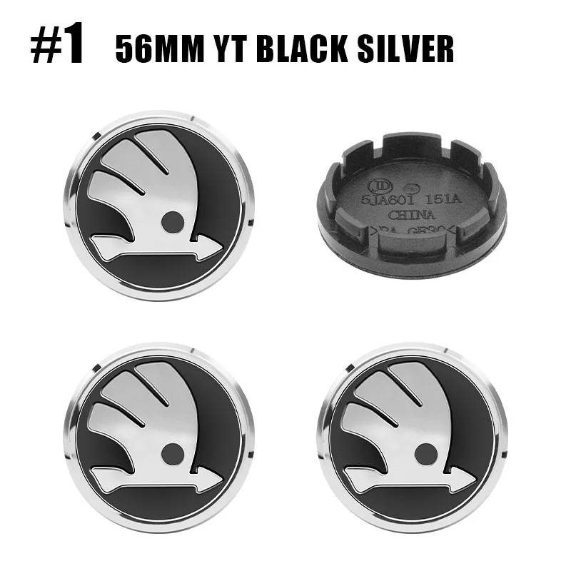 

4 шт., 56 мм, 60 мм, колпаки центральной ступицы колес автомобиля, значок обода, эмблема для Skoda Octavia 2 3 Fabia Rapid Superb Kodiaq Karoq Kamiq Yeti