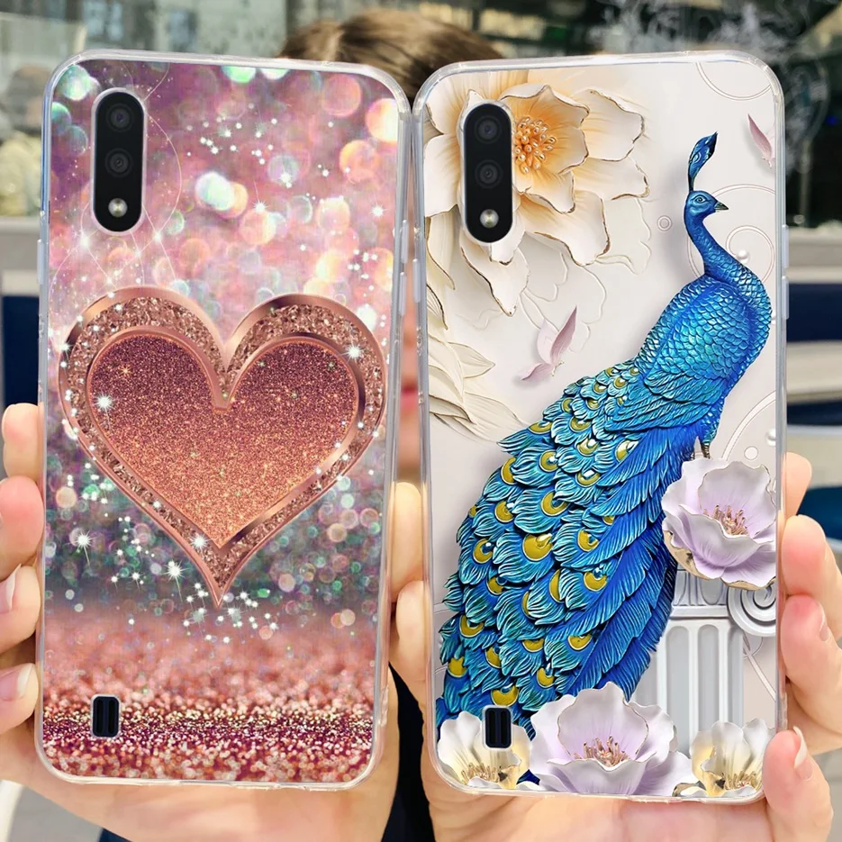 Чехол для Samsung Galaxy A01 Стильный чехол с рисунком мягкий силиконовый телефона M 01 M01