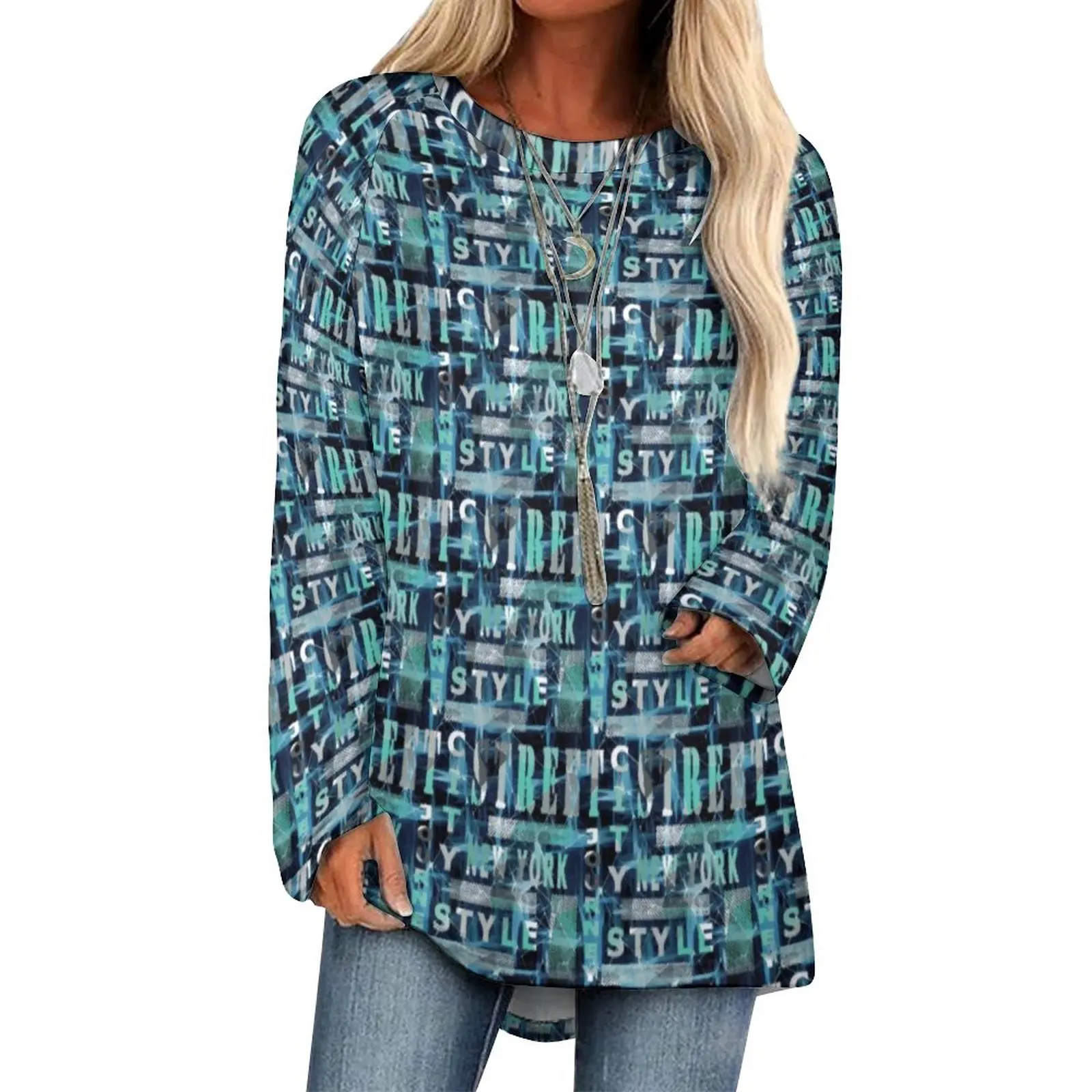 

Word Graffiti T Shirt Urban Style Print Kawaii Long-Sleeve T Shirts Casual Oversized Tee Shirt Female Graphic Clothes Gift