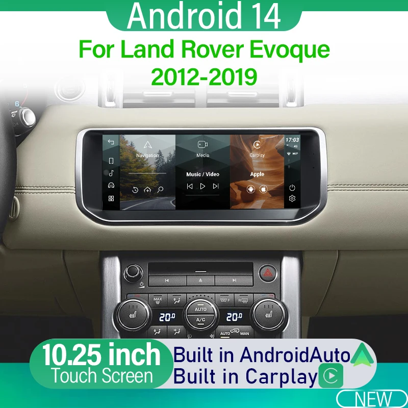 Android 14 Автомобильный DVD-радио Мультимедийный плеер GPS-навигация для Land Rover Range Evoque