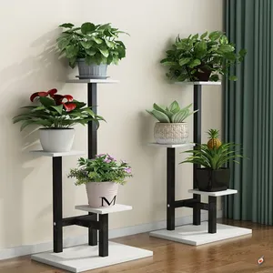 Image for Iron Flower Stand Multiple Flower Pot Holder Shelf 