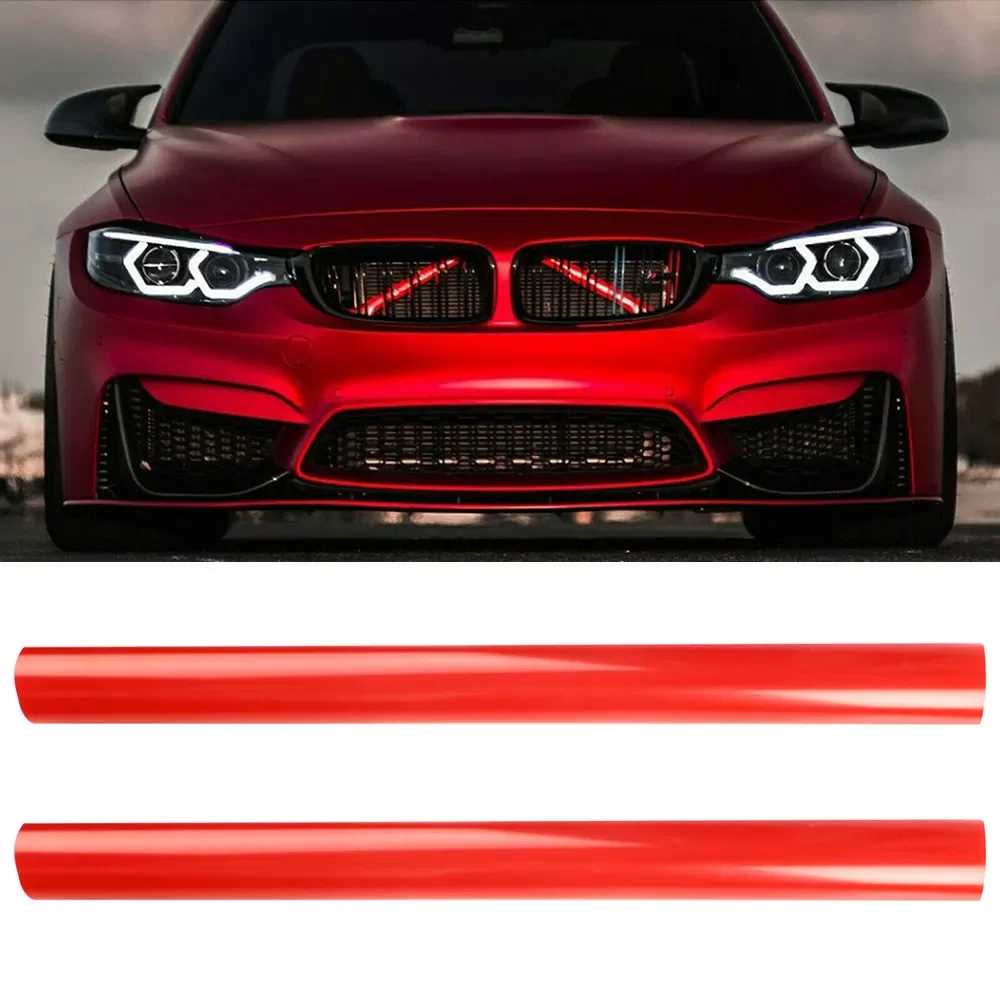 

2pcs Red Car Front Bumper Grille Trim Strip Grille Decoration Bar V Brace For BMW E60 1 2 3 4 Series Front Grille Trim Strips