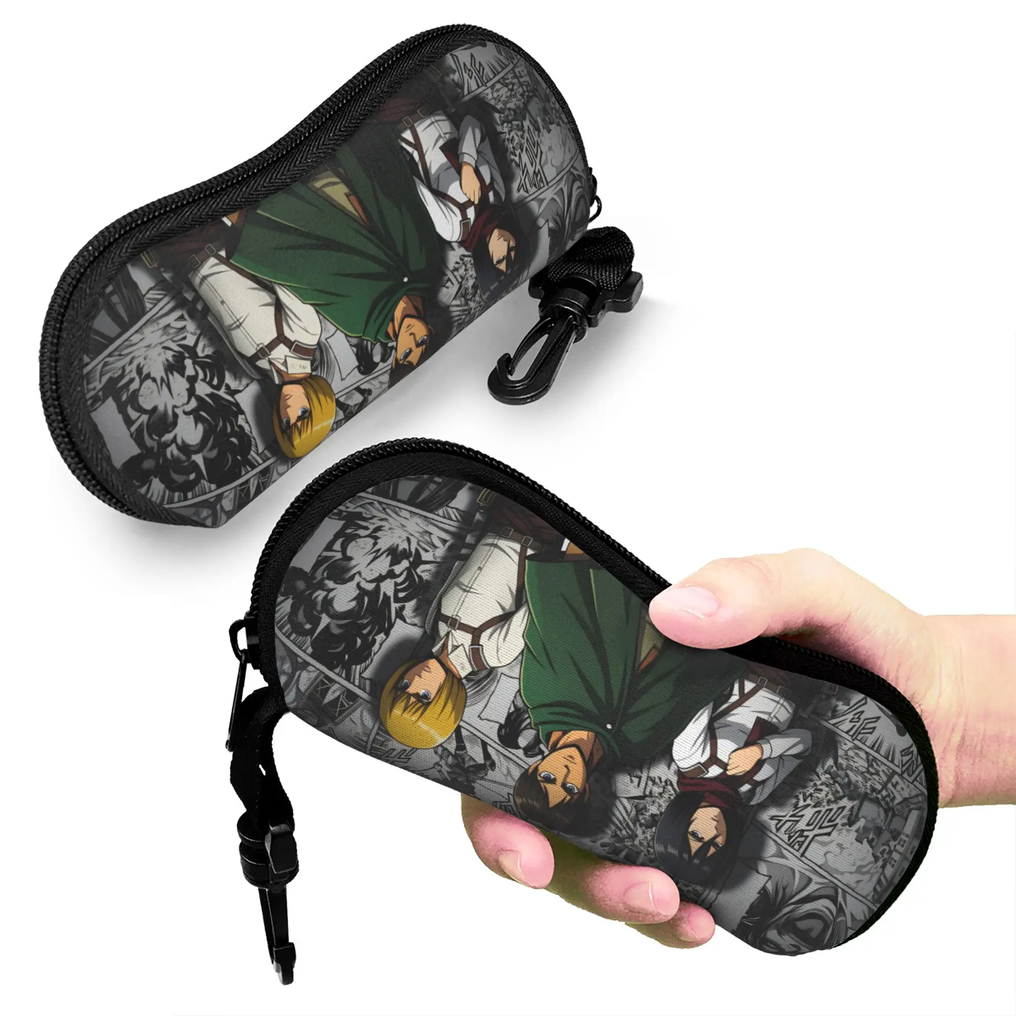 Фото Чехол для очков Attack on Titan Eren Yeager Jaeger Shell, милый чехол для очков для женщин и мужчин, чехол для очков Mikasa Ackerman, коробка для солнцезащитных очков, чехол-футляр №5