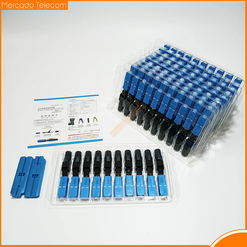 Free Shipping FTTH SC single-mode fiber optic SC UPC quick connector Fiber Optic Fast Connecto Telecommunication level