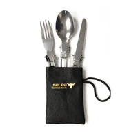 stainless steel cutlery camping travel outdoor portable soup spoon food knife fork picnic aparelho de jantar kitchen appliances
