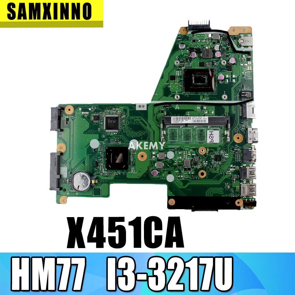

Материнская плата для ноутбука Akemy для Asus X451CA F451 F451C X451CA, материнская плата REV.2.1 HM77 SR0N9 I3-3217U GMA HD 3000