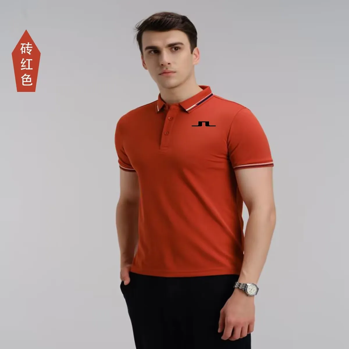 

2023 Golf Embroidery Ice Silk Short Sleeve Men's Upscale T-shirt Summer New Business Half Sleeve Thin Style Classic Polo Shirt