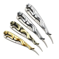 professional men stainless steel gold cheetah straight razors holder folding shaving knife for barbershop beard shaving tools
