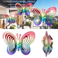 gradient butterfly wind chimes reflective butterfly wind spinner windmill decor drive bird yard garden decoration home ornament