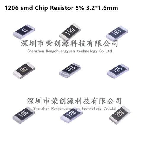 Бескорпусные резисторы SMD 1206 5% 100 шт.