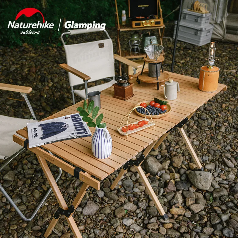 Naturehike походный стол с высокой ножкой Портативный складной твердый деревянный