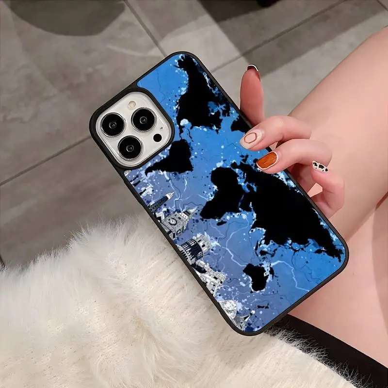

World Map Phone Case For Samsung S7 S8 S9 S10 S20 S30 Edge Plus Note 5 7 8 9 10 20 Pro Silicone Trendy Shell