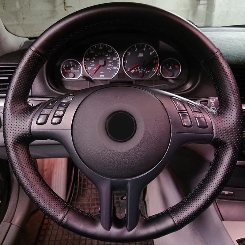 

Индивидуальная оплетка, искусственная кожа черного цвета для BMW E46 E39 X5 E53 Z3 E36, автомобильные аксессуары
