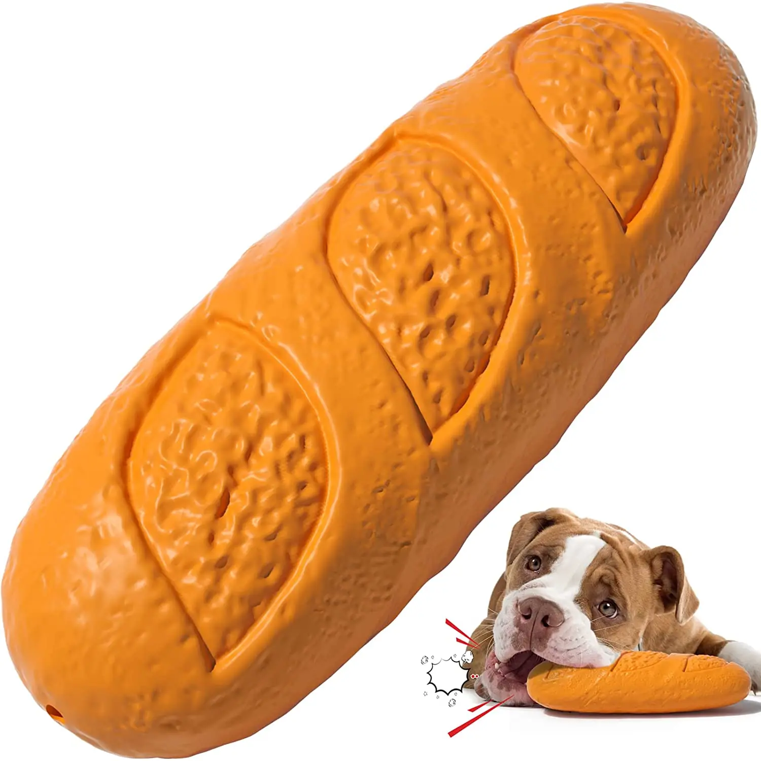 

Squeaky Dog Toys for Aggressive Chewers Nearly Indestructible Tough Durable Dog Chew Toys with Natural Rubber Puppy Chew Toys