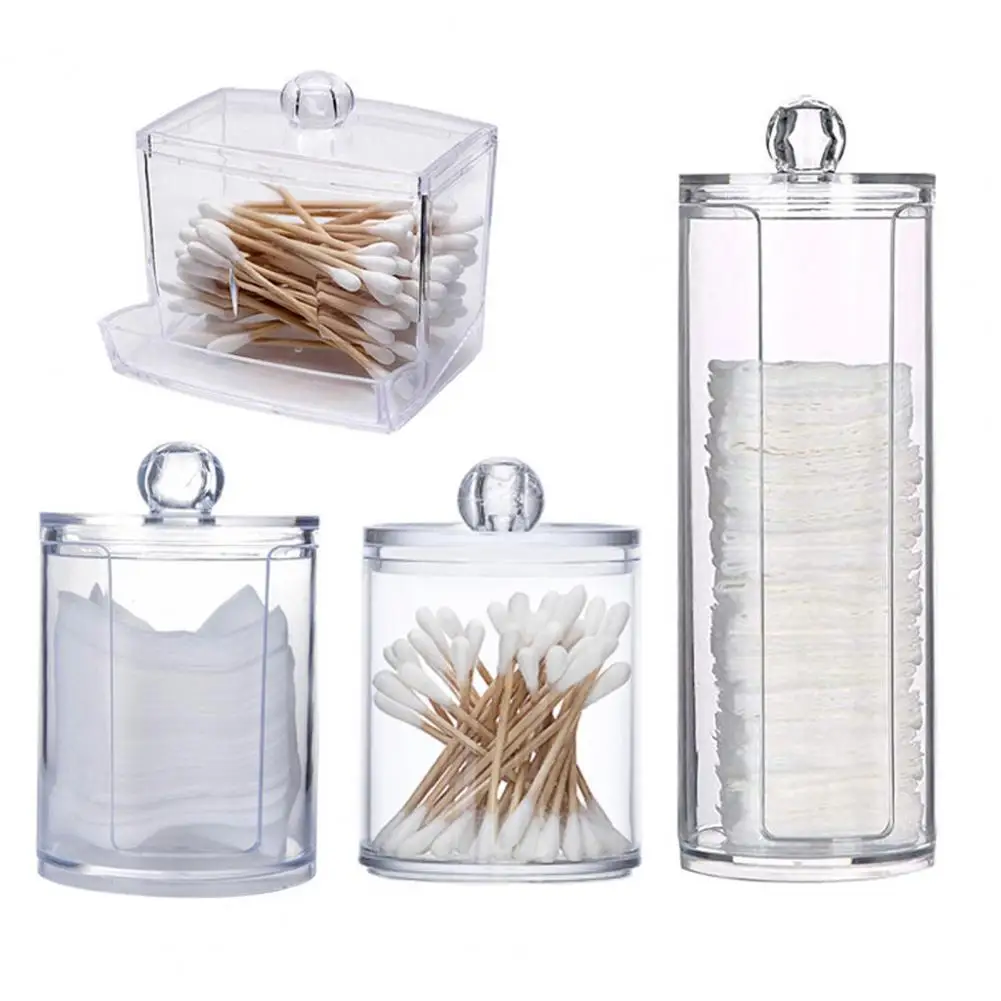 

Modern Makeup Organizer Solid Acrylic Multi-function Cotton Pad Organizer Cotton Swabs Container Storage Box