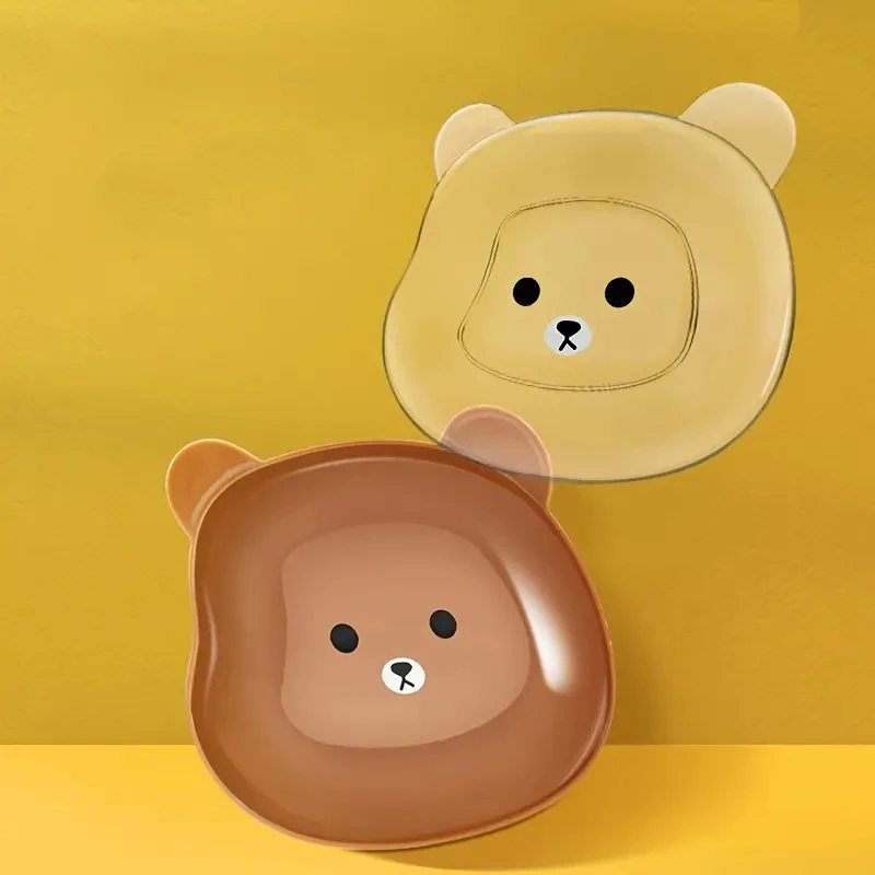 Противоскользящая Миска Для Кошек В Милом Медвежьем Пластиковая Еды Блюдо Воды