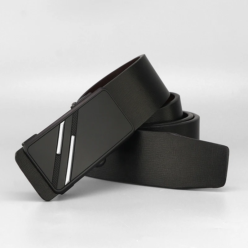 Ремень мужской из натуральной кожи с автоматической пряжкой 3 4 см