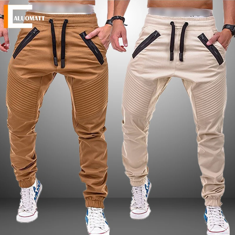 

2023 Men Pants Multi-pocket Harem Pants Hip Pop Streetwear Casual Fashion Cargo Pants Mens Jogger Fitness Gyms Slim Fit Trousers