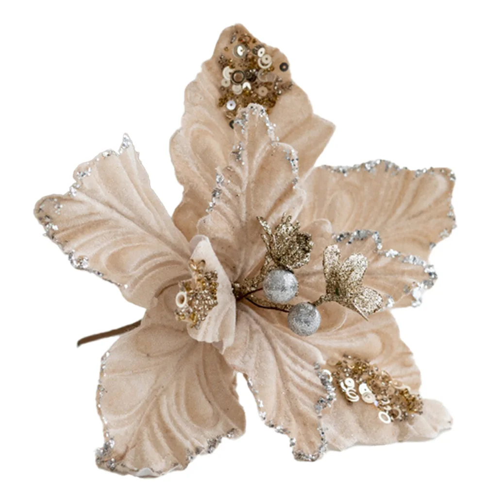 Размер 22 см рождественские вечеринки Navidad цветы домашние блестящие украшения