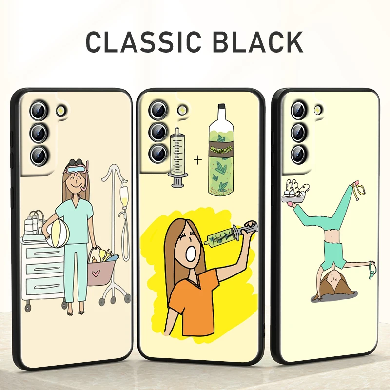 

Nurse Medical Medicine Health For Samsung Galaxy S22 S21 S20 FE Ultra S10 S9 S8 S7 S6 Plus 5G Soft Black Phone Coque Fundas