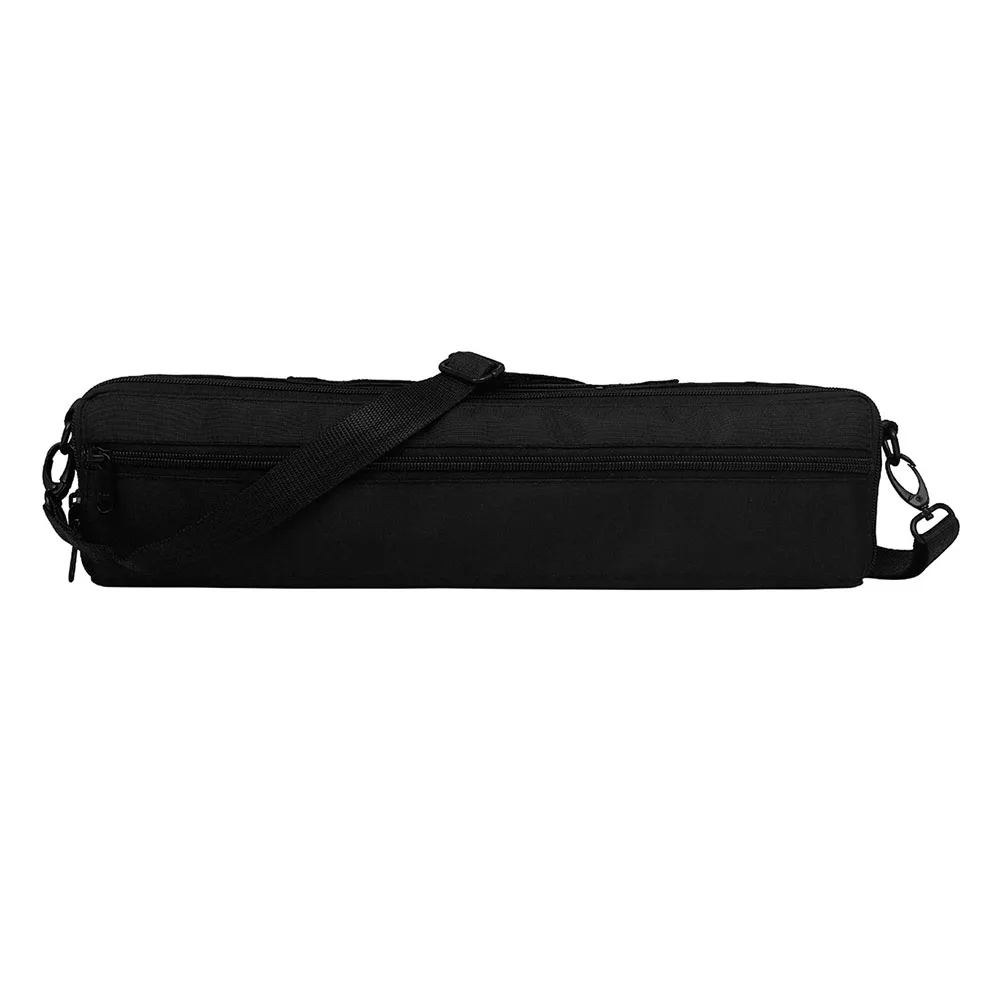 

Portable 16 Hole Flute Storage Box Leather Case With Blue Lining And Black Oxford Cloth Lining W/ White Fluff Lightweight