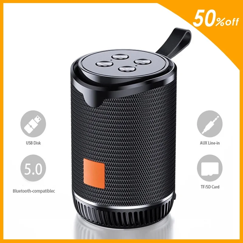 

New Small mini wireless bluetooth compatible speaker portable FM radio TF AUX USB speaker subwoofer music column altavoz