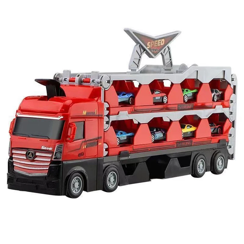 Большой грузовик с экстремальной гоночной дорожкой Детская катапульта и