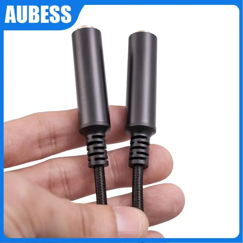 

Black Aluminum Alloy Shell Audio Cable Stereo Audio Cable 6.35 Mm Male To 2 6.35 Mm Female Parallel Direct Connection 30cm