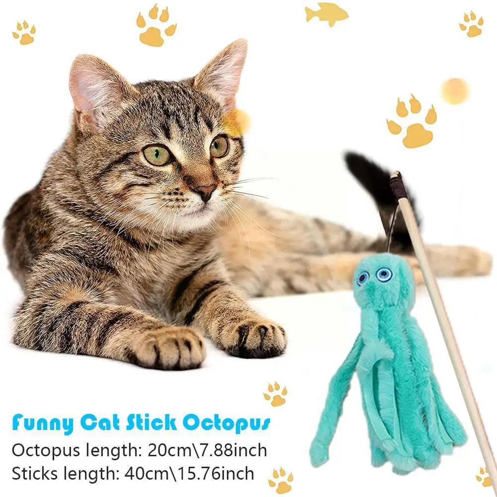 

Забавная кошачья палочка, осьминог, плюшевые игрушки для домашних животных, Интерактивная игрушка для игр Дразнилка для кошек, котят, палоч...