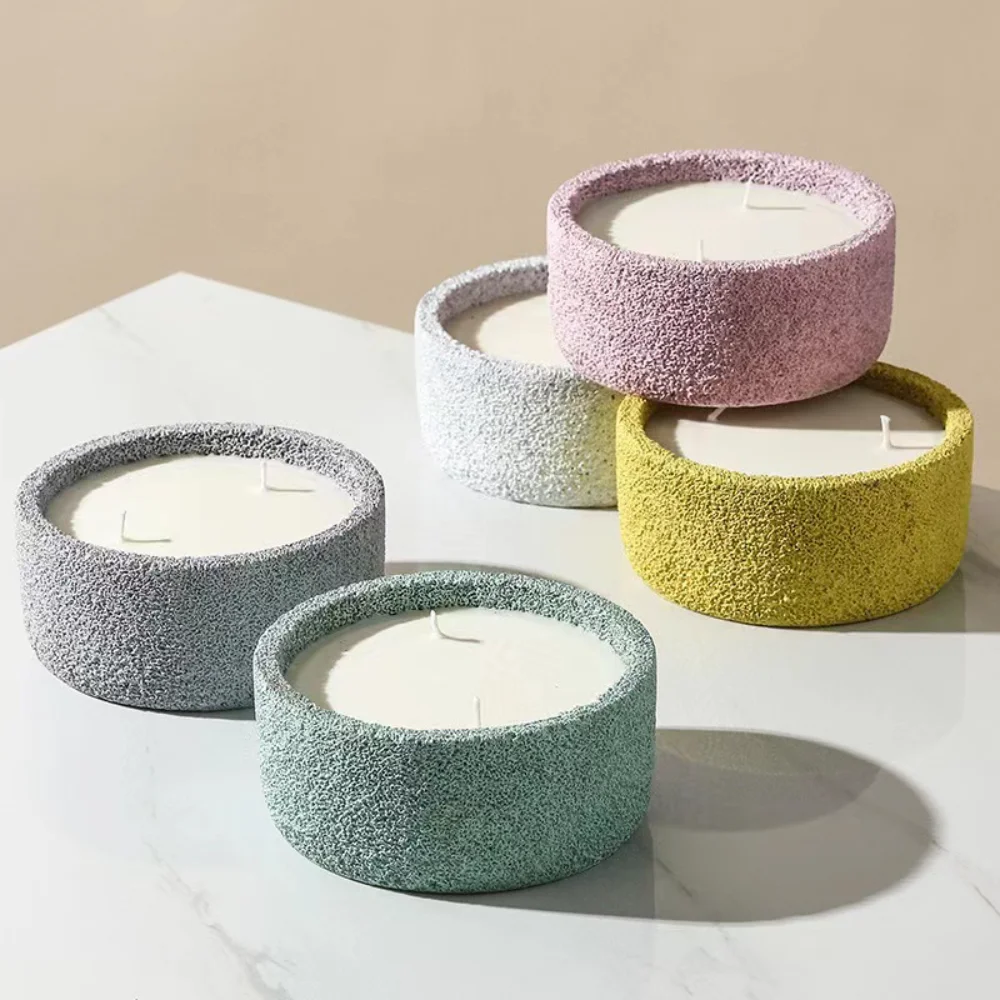 

Round Cement Concrete Candle Cup Holder Silicone Mold DIY Handmade Making Flower Pot Clay Wax Box Epoxy Resin Molds